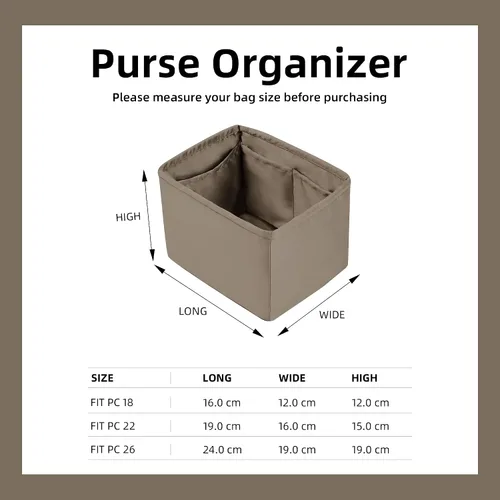 Vista 6 de DGAZ Organizador de bolso, sedoso y suave, seda, bolso de mano de lujo en moldeadores de bolsa, para mujer, se adapta a picotin1822 bolsas