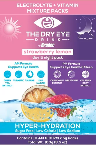 Vista 35 de l Hidratación definitiva para ojos secos l Paquetes de electrolitos en polvo sin azúcar l Mezclado con vitaminas, té verde, cúrcuma, taurina y DHA l
