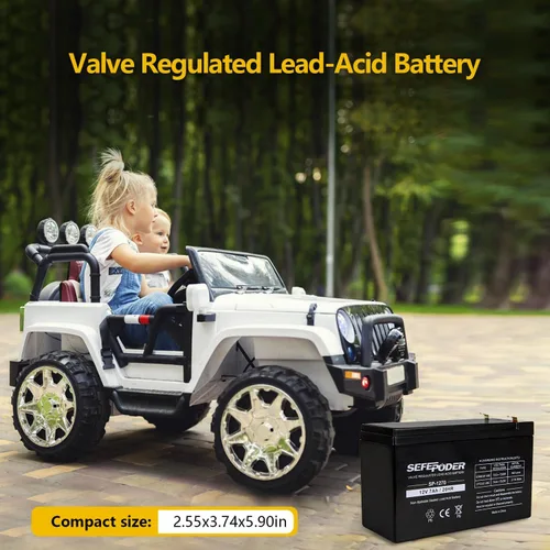 Vista 4 de SEFEPODER Batería de plomo ácido sellada recargable de 12V 7Ah (terminales F1)