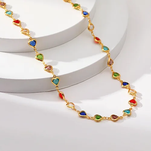 Vista 60 de Gargantilla con cuentas para mujer, chapada en oro de 18 quilates, gargantilla delicada para mujer