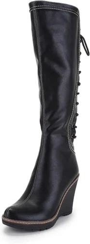 Vista 3 de ANN CREEK 'Camuy' botas de cuña con encaje en la espalda para mujer