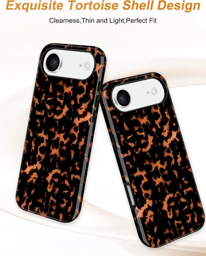 Vista 275 de Jusy Funda compatible con MagSafe con estampado de caparazón de tortuga marrón para iPhone 7/8/SE, cubierta protectora de TPU suave magnética