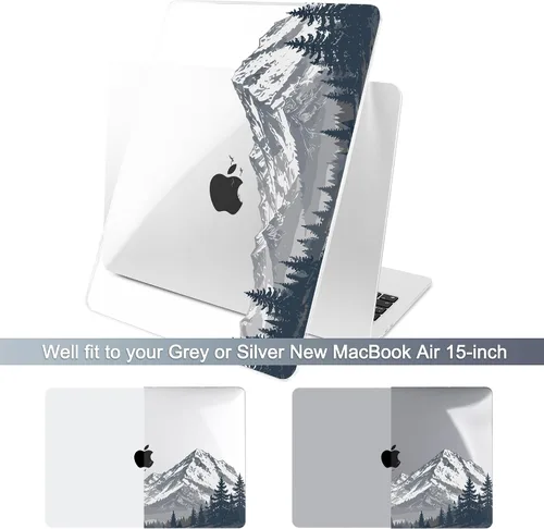 Vista 3 de Batianda Case for MacBook Air 15" 2026 M5 M4 M3 M2 Chip, Snow Mountain
