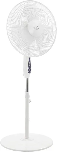 Vista 2 de Vie Air Ventilador de soporte oscilante de 3 velocidades de 16 pulgadas con temporizador de 7.5 horas, 1400 RMS y control remoto (blanco)