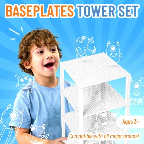 Vista 2 de Strictly Briks - Torre de juguete de 6 x 6 pulgadas - 132 piezas (placas base y ladrillos)
