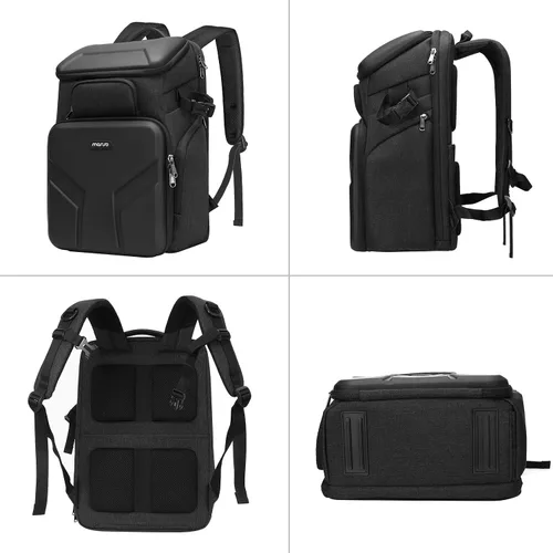Vista 8 de MOSISO Mochila para cámara, DSLR/SLR/sin espejo, impermeable, bolsa para cámara de 17.3 pulgadas con carcasa rígida frontal, compartimento