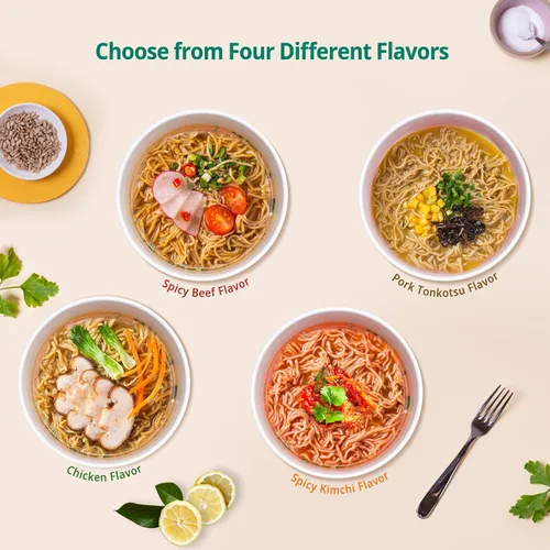 Vista 6 de VOLO VERO Tazas de fideos ramen instantáneos con alto contenido