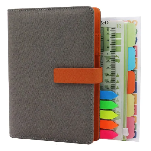 Vista 35 de HXRTANGS A5 Refillable Notebook, Ring Binder Journal Personal Organizer with Lined Paper + Planner Stickers + Subject Dividers + Index Tabs +
