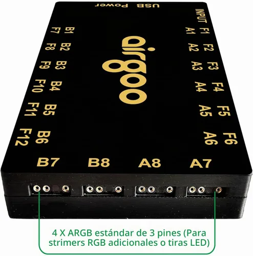 Vista 4 de Airgoo 2-en-1 Magnetic ARGB Fan Hub, 16 ARGB y 12 puertos de ventilador