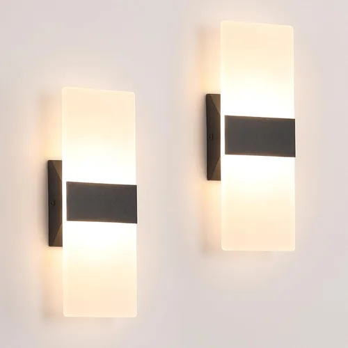Vista 8 de Joosenhouse Juego de 2 apliques de pared con sensor de movimiento, luces de pared interiores cableadas, níquel cepillado de 11.4 pulgadas, modernos
