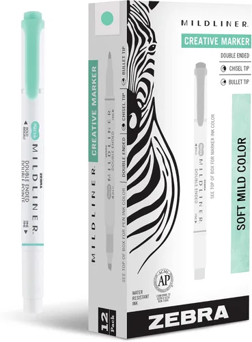Vista 24 de Zebra Pen Mildliner - Resaltadores de doble punta, puntas anchas y finas, ideales para resaltar la Biblia, sin sangrado, suministros escolares