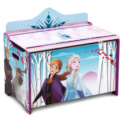 Vista 2 de Delta Children Caja de juguetes de lujo, Disney Frozen II y Disney Minnie Mouse 6 cubos de diseño y almacenamiento organizador de juguetes