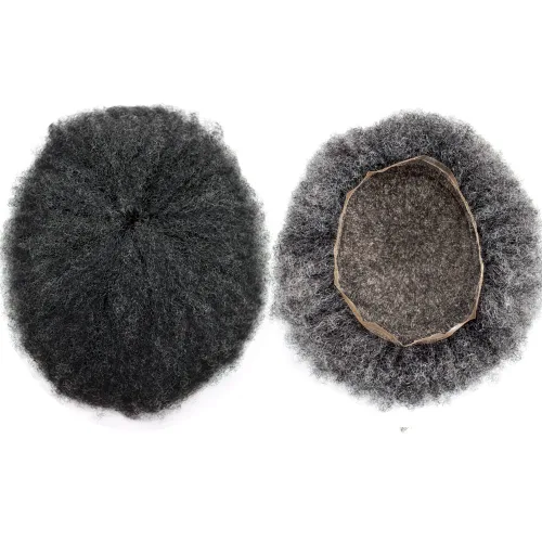Vista 26 de Afro Toupee para hombres negros, unidad de cabello humano brasileño de encaje francés para hombres afroamericanos africanos y negros, sistema