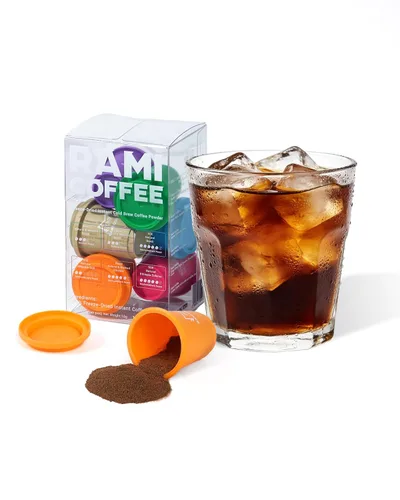 Vista 13 de Rami Coffee Café en polvo instantáneo liofilizado en frío, tostado medio oscuro, 100% arábica, 6 paquetes individuales portátiles para el hogar