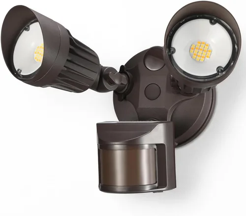 Vista 11 de Luz de seguridad LED con sensor circular, 2 cabezales 20W/3 cabezales 30W., LHSCT-20WRSS-WHT, 20.0watts, 130.00 volts COB LED Motion Detector