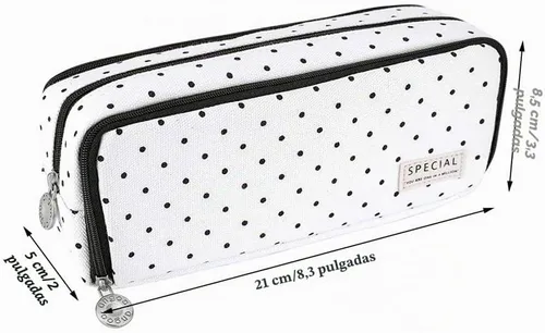 Vista 6 de iSuperb - Estuche grande para lápices con gran capacidad, de lona, con 3 compartimentos, bolsa para bolígrafos, bolsa de marcadores