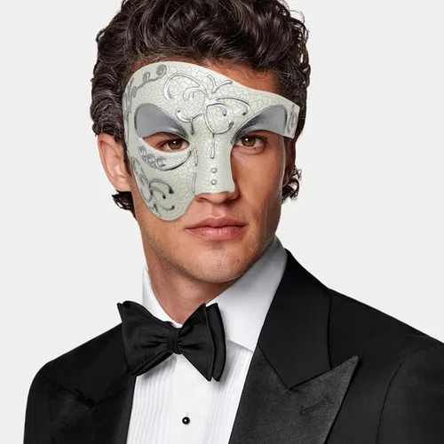 Vista 2 de Thmyo Half Face - Máscara de mascarada de carnaval veneciano para hombre, diseño vintage de Phantom of the Opera