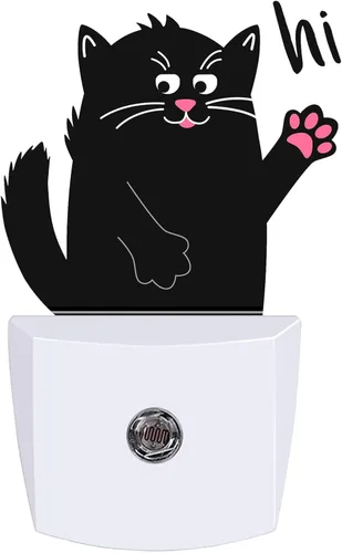 Vista 19 de Luz nocturna de patas de gato enchufable LED con sensor de atardecer a amanecer, lámpara de noche suave, adecuada para el hogar, dormitorio, baño