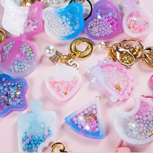 Vista 3 de 9 moldes para coctelera de resina, molde de fundición epoxi de arena movediza Kawaii, molde de silicona de animales de gato con 3 hojas de película