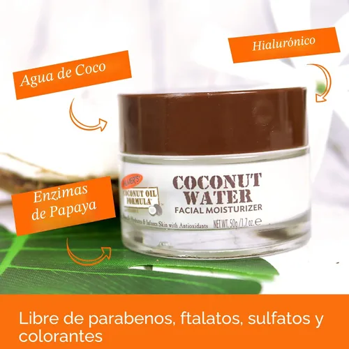 Vista 7 de Palmer's Fórmula de aceite de coco, crema hidratante facial de agua de coco, tarro de 1.7 onzas Replenishing & Rehydrating Face Cream with