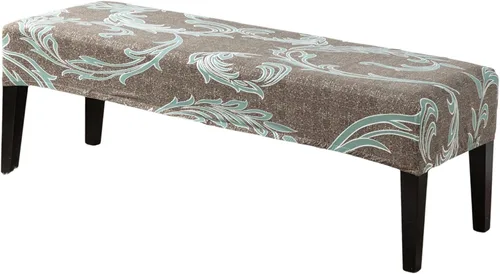 Vista 8 de CRFATOP Funda de cojín rectangular estampada para banco de comedor, elástica, extraíble y lavable, protector de banco tapizado para comedor, sala