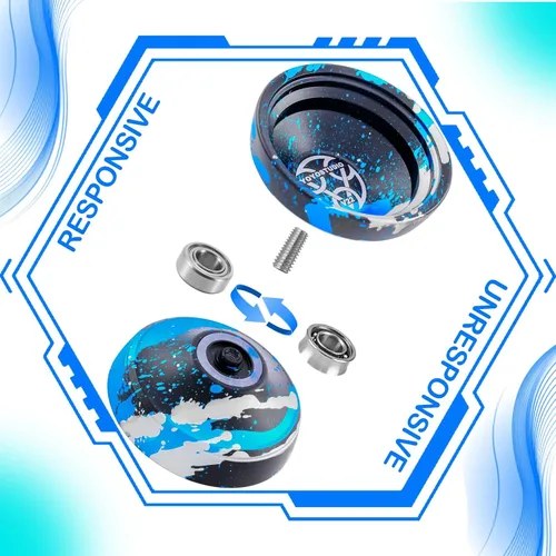 Vista 2 de YOYOSTUDIO Yoyo Profesional para Niños/Adultos, Paquete de 2 Yoyos, Yoyo Sensible V22 & P1, Yoyo de Doble Propósito para Principiante/Avanzado, 10