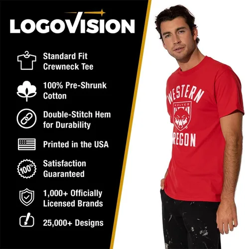 Vista 28 de LOGOVISION Official Collegiate One Color Distressed Logo Short Sleeve for Men & Women T Shirt Collection 3