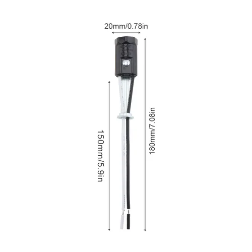 Vista 2 de RTNLIT Base de candelabro E12, soporte de lámpara fenólica sin llave con cable para bombilla LED incandescente E12 (paquete de 5)