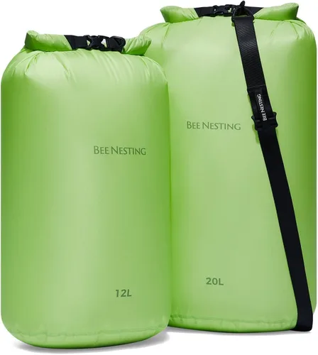 Vista 32 de Bee Nesting Juego de bolsas secas ultraligeras para mochileros, saco seco impermeable para camping, senderismo, motocicleta, saco de cosas ligeras