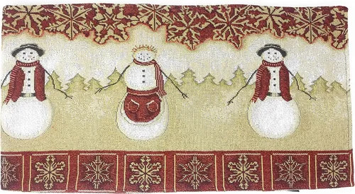 Vista 2 de Tache Home Fashion Camino de mesa con tapiz Mrs. Snowman 13x54