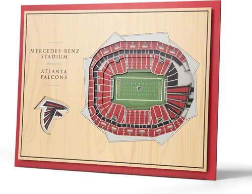 Vista 13 de YouTheFan Arte de pared de 5 capas con vista del estadio de la NFL
