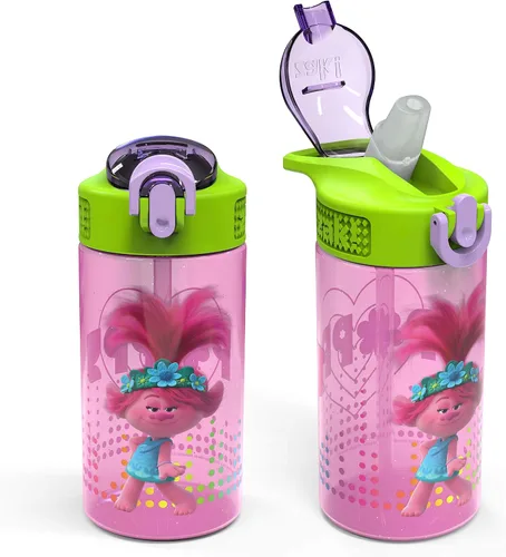 Vista 35 de Zak Designs Teenage Mutant Ninja Turtles - Botella de agua para niños para la escuela o viajes, paquete de 2 botellas de agua de plástico duradero