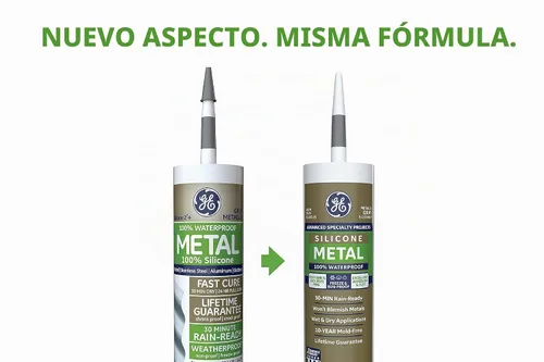 Vista 3 de GE Sealants & Adhesives GE5050 Advanced Silicone 2 Sellador, 10.1 onzas, gris metálico