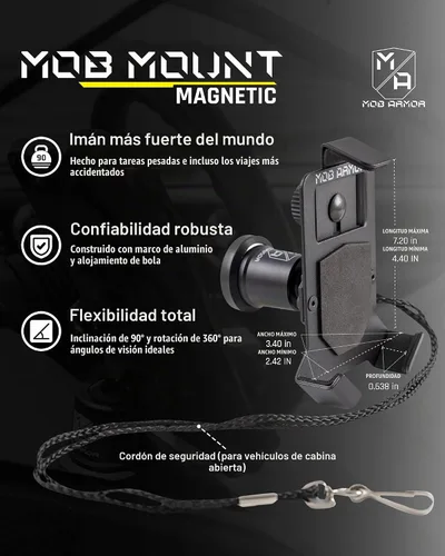 Vista 3 de Mob Armor Soporte magnético resistente para teléfono de coche