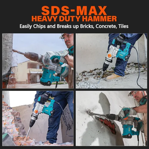 Vista 5 de Berserker SDS-Max - Rotomartillo de 1-9/16" de servicio pesado con control de vibración, embrague de seguridad, 13 amperios, 3 funciones