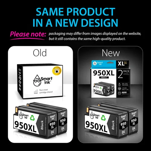 Vista 8 de Smart Ink Cartuchos de tinta compatibles de repuesto para HP 950XL HP 950 XL (2 paquetes combinados de color negro) para usar con impresora HP