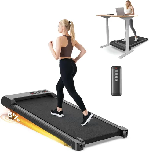 Vista 11 de Walking Pad Treadmill with Handle Bar,Walking Pad with Incline 8%,2.5HP Quiet Under Desk 320 lbs 2 in 1Treadmills for Home Office,Compact Foldable