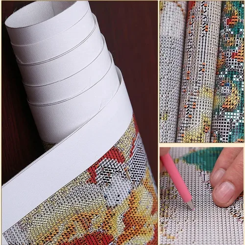 Vista 2 de AZ3008 - Kit de pintura de diamantes 5D para niñas, arte de diamantes de hada cuadrada completa, puntos de diamante para adultos, pintura por