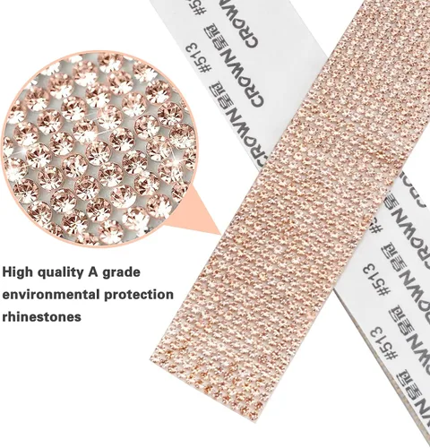 Vista 3 de 4 rollos de cinta autoadhesiva con diamantes de imitación, cinta de diamantes bling con pegatinas de 2 mm para manualidades, bodas, cumpleaños