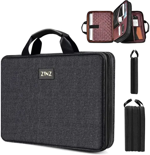 Vista 24 de ZINZ - Funda para portátil de 13 pulgadas con funda expandible, maletín protector de computadora con múltiples bolsillos, compatible con MacBook