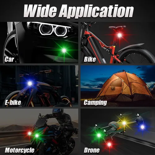 Vista 8 de 4 luces estroboscópicas LED inalámbricas, luces LED inalámbricas para automóvil con control remoto, 8 colores, carga USB, IP65, impermeable