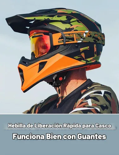 Vista 6 de Lamborsafe Kit de hebilla de liberación rápida para casco, clip de correa de barbilla para casco de motocicleta para cara completa, 3/4, medios Negro