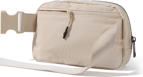 Vista 3 de TOBVZOO Riñonera cruzada para mujeres y hombres, en todas partes, riñonera resistente al agua, color beige