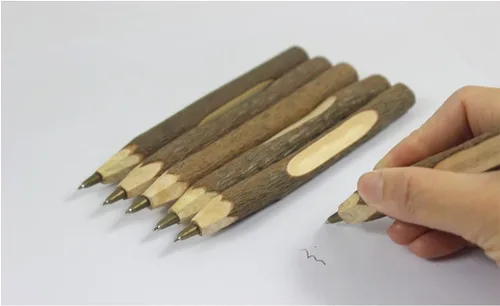 Vista 5 de Bolígrafo de madera hecho a mano, creativo, original, ecológico, estilo largo (aproximadamente 6.7 pulgadas, 6.7 in) - 12 piezas
