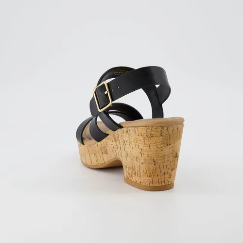 Vista 5 de CUSHIONAIRE Sandalia Russ de cuña de corcho para mujer + espuma viscoelástica, anchos disponibles