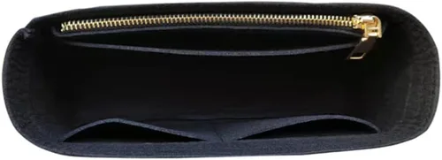Vista 7 de Lckaey Organizador de monedero Inserto para 19 bolso con solapa Organizador de bolsa pequeña con bolsillo lateral con cremallera 1016negro-S