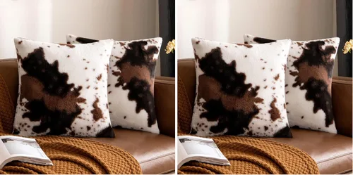Vista 13 de Juego de 2 fundas de almohada de lujo de piel sintética para sofá, decorativas, suaves, esponjosas, para sala de estar, dormitorio, automóvil