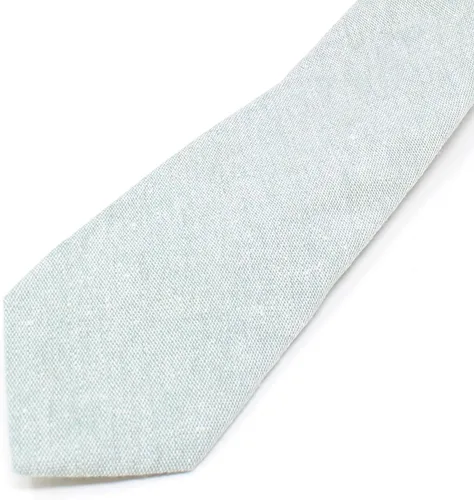 Vista 43 de Corbata delgada de algodón cambray para hombre, estilo desgastado texturizado - 2 1/2 pulgadas de ancho