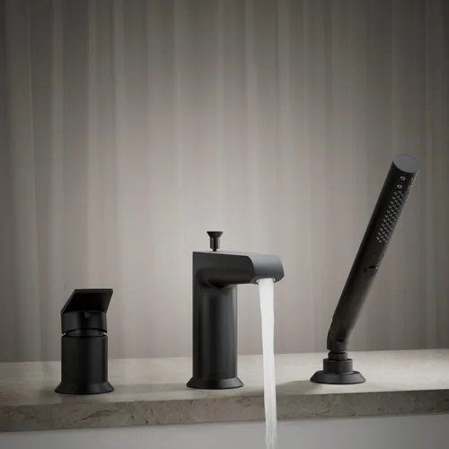 Vista 4 de Kohler K-97070-4-BL Hint® Grifo de baño con ducha de mano, negro mate