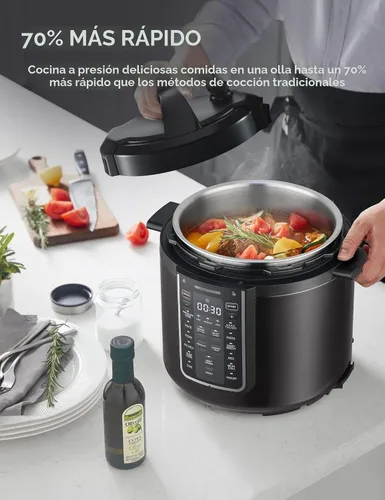 Vista 2 de Midea Olla a presión eléctrica 12 en 1, 6 cuartos de galón, 12 preajustes, olla de cocción lenta programable multifuncional, olla arrocera